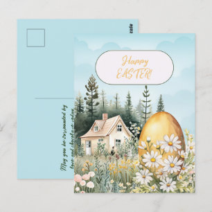 Carte Postale Accueil de Pâques Joyeux Daisées d'oeufs de Pâques