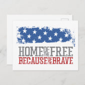 Carte Postale Accueil des libres à cause du brave drapeau améric (Devant / Derrière)