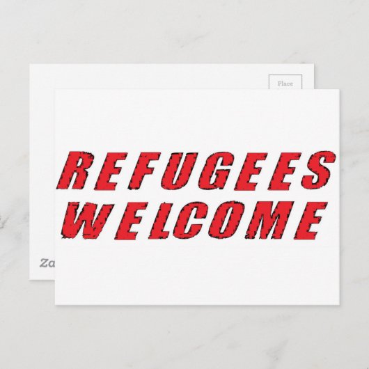 Carte Postale Accueil des réfugiés (Devant / Derrière)