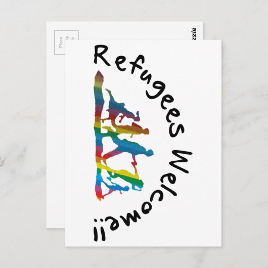 Carte Postale Accueil des réfugiés (Devant / Derrière)