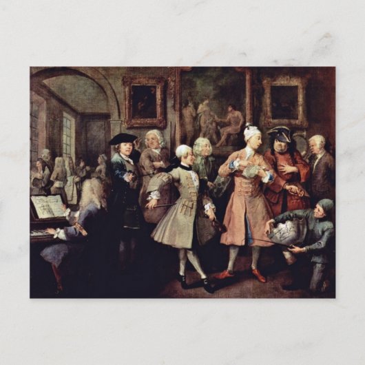 Carte Postale Accueil Du Matin " Par Hogarth William (Devant)