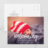 Carte Postale Accueil faire-part de naissance photo moderne (Devant / Derrière)