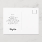 Carte Postale Accueil faire-part de naissance photo moderne (Dos)