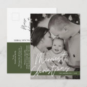 Carte Postale Accueil moderne, Joyeux Noël Photo de famille (Devant / Derrière)