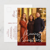 Carte Postale Accueil moderne, Joyeux Noël Photo de famille (Devant / Derrière)