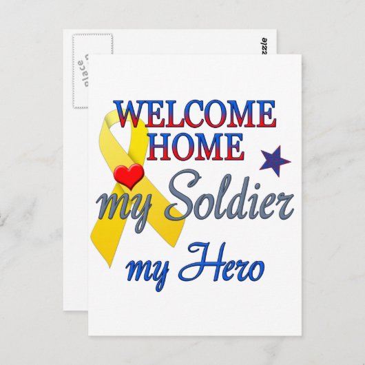 Carte Postale Accueil Mon Soldat Mon Héros (Devant / Derrière)