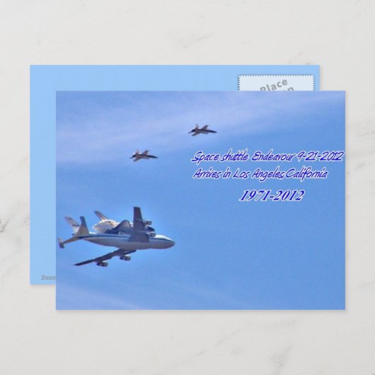 Carte Postale Accueil, navette spatiale Endeavor_Postcard (Devant / Derrière)