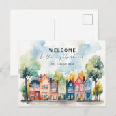 Carte Postale Accueil Personnalisé à l'Immobilier du Quartier (Devant / Derrière)
