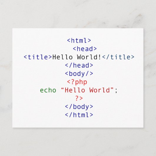 Carte Postale Accueil php geek (Devant)