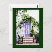 Carte Postale Accueil Porte en violet (Devant / Derrière)
