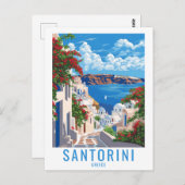 Carte Postale Accueil Santorin : Santorin Grèce (Devant / Derrière)