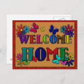 Carte Postale Accueil Signal papillon Floral (Devant / Derrière)