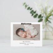 Carte Postale Accueil simple Nouveau-né faire-part de naissance (Debout devant)