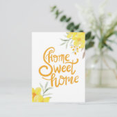 Carte Postale Accueil Sweet Home Chic Fleurs Jaunes Félicitation (Debout devant)