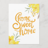 Carte Postale Accueil Sweet Home Chic Fleurs Jaunes Félicitation (Devant)