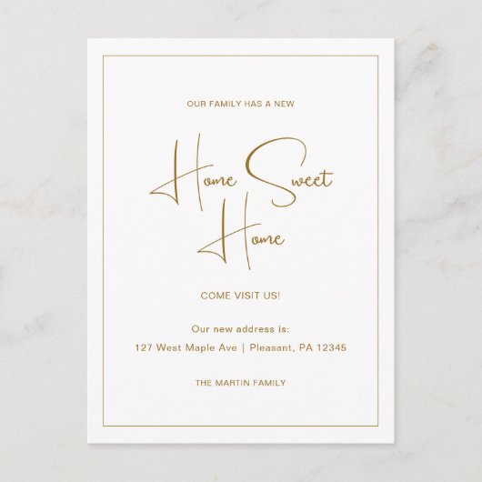 Carte Postale Accueil Sweet Home Nouvelle adresse Moving Faire-p (Devant)