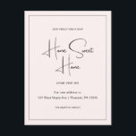 Carte Postale Accueil Sweet Home Nouvelle adresse Moving Faire-p<br><div class="desc">Cette simple carte postale mobile rose vif présente un design classique avec écriture manuscrite. Ce changement d'adresse minimaliste rose pastel de la carte postale faire-part dispose d'une bordure encadrée et de nouvelles de votre grand déménagement dans une nouvelle Maison Sweet Home. Le verso de cette carte postale de faire-part d'adresse...</div>