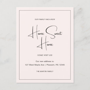 Carte Postale Accueil Sweet Home Nouvelle adresse Moving Faire-p