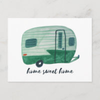 ACCUEIL SWEET HOME Watercolor Camper Trailer