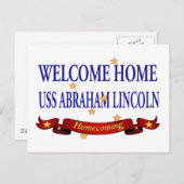 Carte Postale Accueil USS Abraham Lincoln (Devant / Derrière)