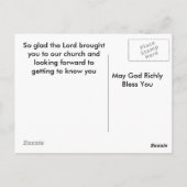 Carte Postale ACCUEILLEZ Vistants (Dos)