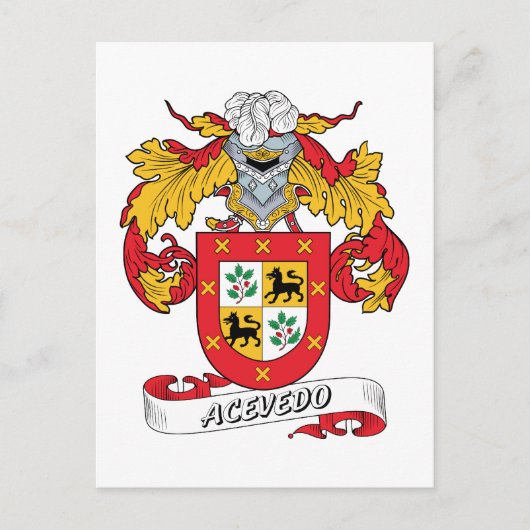 Carte Postale Acevedo Family Crest (Devant)