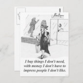 Carte Postale Acheter, Lady Shopping (Devant / Derrière)