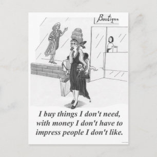 Carte Postale Acheter, Lady Shopping