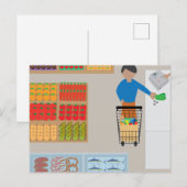Carte Postale Acheteur d'un magasin d'alimentation (Devant / Derrière)