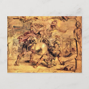 Carte Postale Achille bat Hector par Paul Rubens