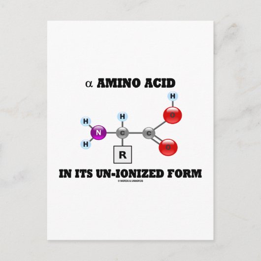 Carte Postale Acide alpha Amino Sous Sa Forme Non Ionisée (Moléc (Devant)