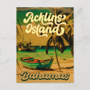 Carte Postale Acklins Island Bahamian Retro Sunset Souvenirs