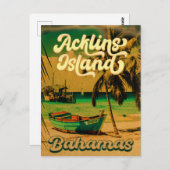 Carte Postale Acklins Island Bahamian Retro Sunset Souvenirs (Devant / Derrière)