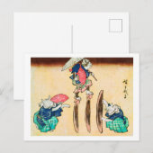 Carte Postale Acrobat Cat, Hiroshige, Ukiyo-e (Devant / Derrière)