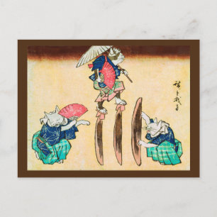 Carte Postale Acrobat Cat, Hiroshige, Ukiyo-e