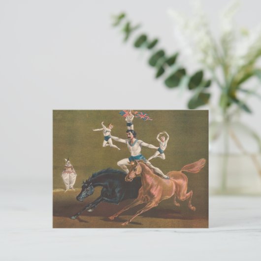 Carte Postale acrobates à cheval. (Debout devant)