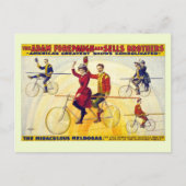 Carte Postale Acrobates à vélo restaurés Forepaugh Sells (Devant)