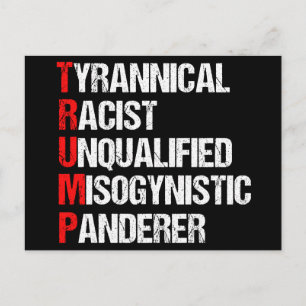 Carte Postale Acronyme anti-Trump d'humour politique