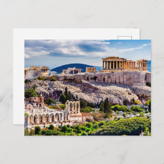 Carte Postale Acropole Athènes, Grèce (Devant / Derrière)