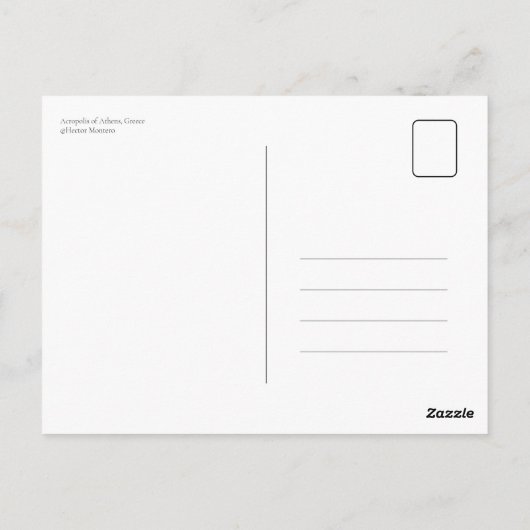 Carte Postale Acropole d'Athènes, Grèce (Dos)