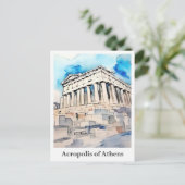 Carte Postale Acropole d'Athènes Grèce Aquarelle Voyage (Debout devant)