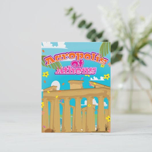 Carte Postale Acropole d'Athènes poster de voyage Grèce. (Debout devant)