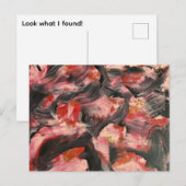 Carte postale acrylique noire et rouge (Devant / Derrière)