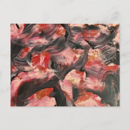 Carte postale acrylique noire et rouge (Devant)