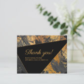 Carte Postale Acrylique peint or et noir mariage merci (Debout devant)
