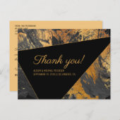 Carte Postale Acrylique peint or et noir mariage merci (Devant / Derrière)