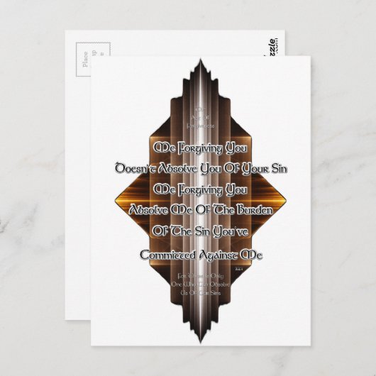 Carte Postale Acte De Pardon (Devant / Derrière)