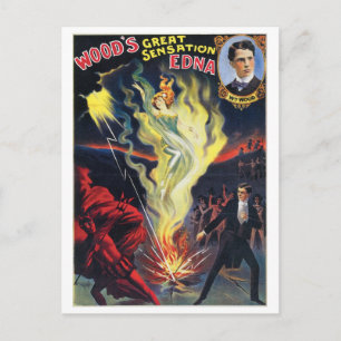 Carte Postale Acte magique vintage d'Edna de sensation du ~ de