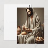 Carte Postale Acte sacré de Jésus brisant le pain (Devant / Derrière)