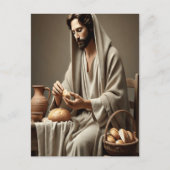 Carte Postale Acte sacré de Jésus brisant le pain (Devant)